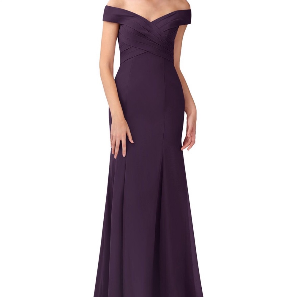 Azazie Lecia dress in plum; size 8